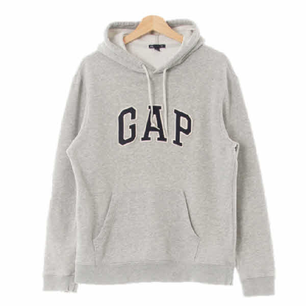 gap 멜란지그레이 면혼방 빅패치로고포켓스웨트후디