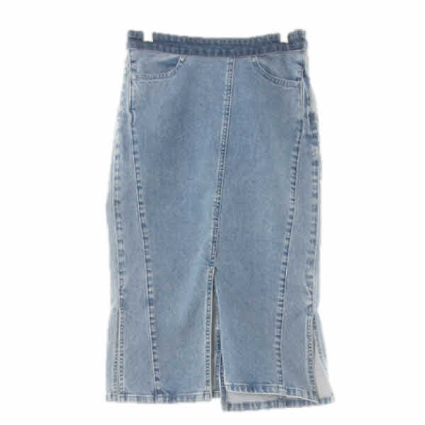 마인 중청 데님 절개라인멀티트임스커트