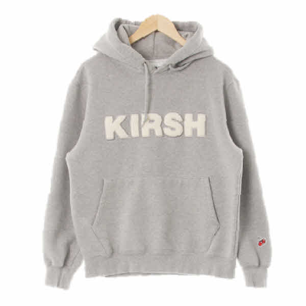 kirsh 멜란지그레이 면 부클빅레터링스웨트후디