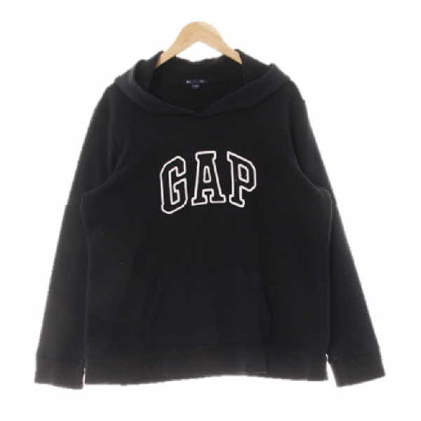 gap 블랙 면혼방 빅패치레터링스웨트후디