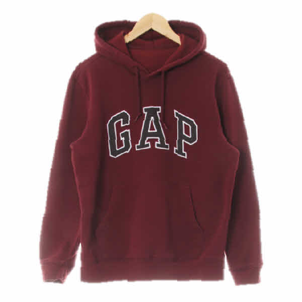 gap 버건디 면혼방 배색빅패치스웨트후드티 