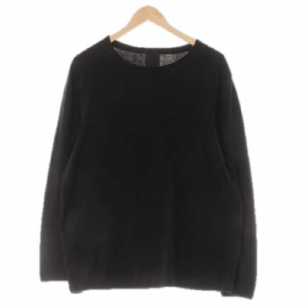 h&m 블랙 면 미니멀크루넥라이트니트