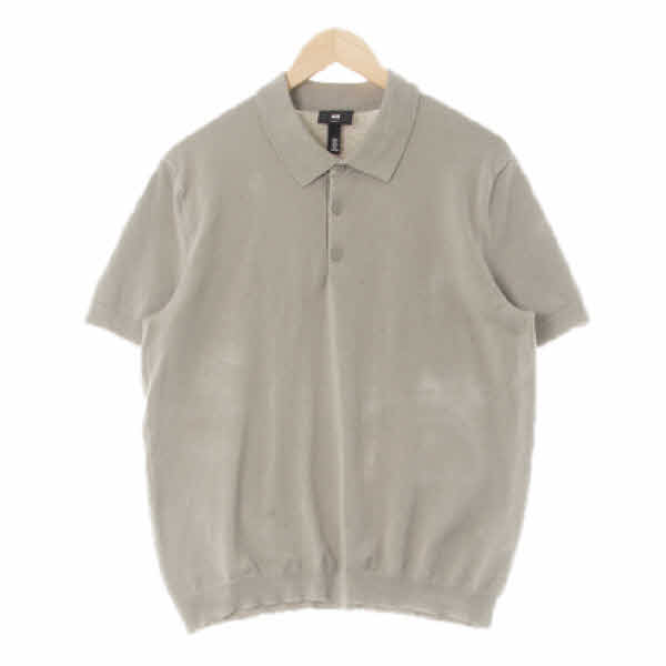 h&m 애쉬그레이 반소매버튼카라니트