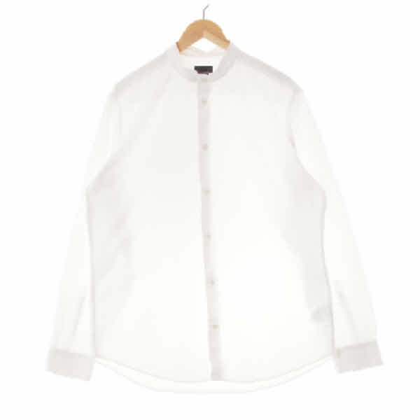 h&m 화이트 면 더블버튼넥루즈셔츠