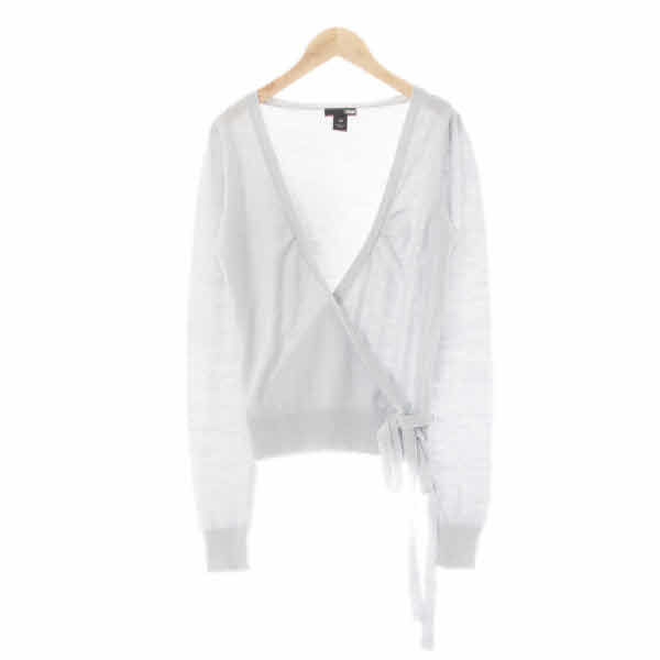 h&m 그레이쉬라이트블루 울혼방 스트링랩니트