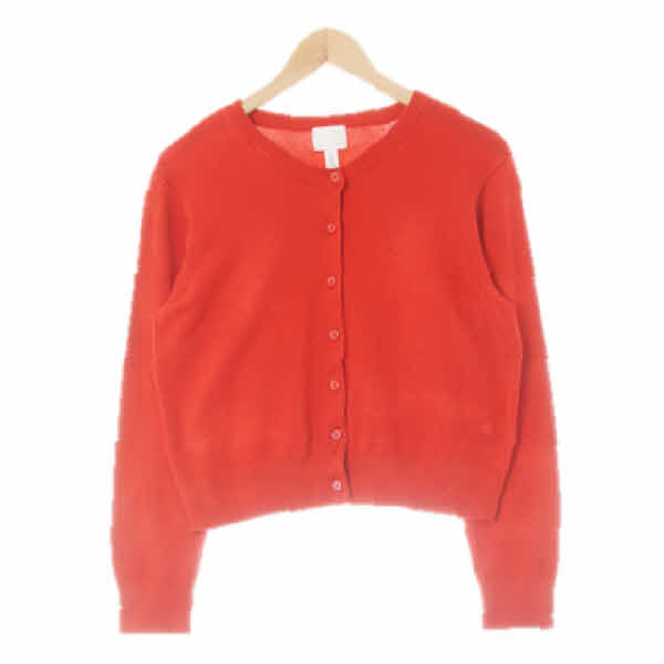 h&m 레드 라운드넥가디건