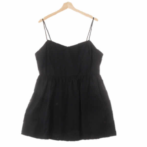 h&m 블랙 면 끈소매미니원피스