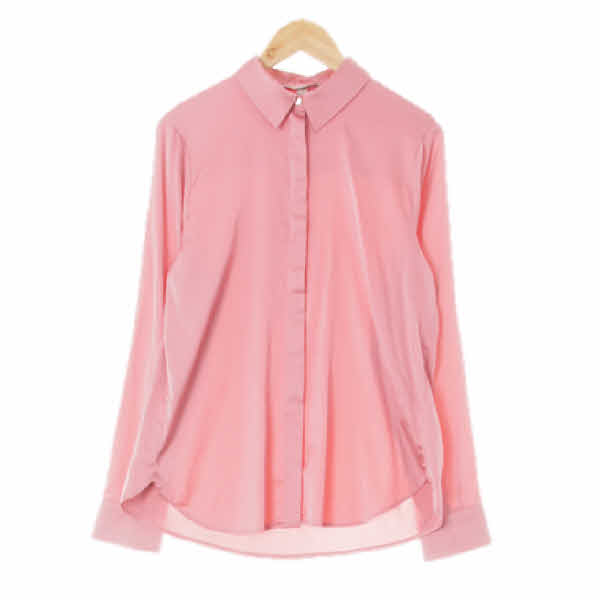 h&m 로즈쿼츠핑크 글로시새틴블라우스