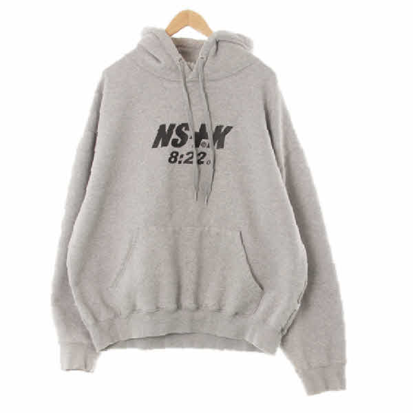 nastykick 멜란지그레이 프린팅 면혼방 캥거루포켓중앙로고웜후드티