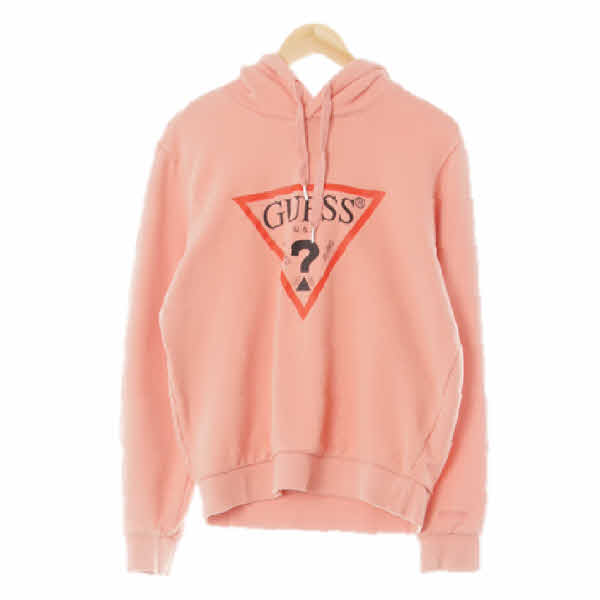 Guess 코랄아몬드핑크 프린팅 면 스웨트빅로고후드티