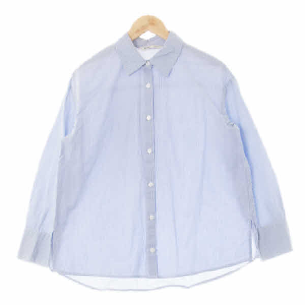 mixxo 라이트블루 스트라이프 면 루즈핏백대비셔츠