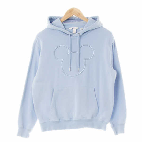 h&m Disney 세레니티블루 면혼방 볼드자수미키후드티
