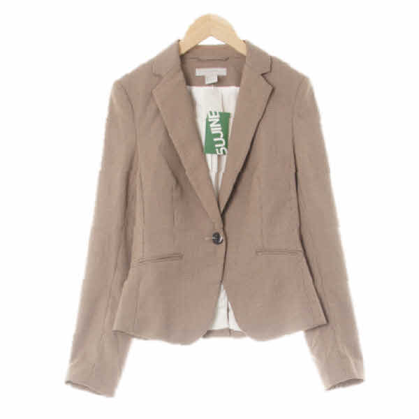 h&m 베이지 체크 슬림라인원버튼블레이저