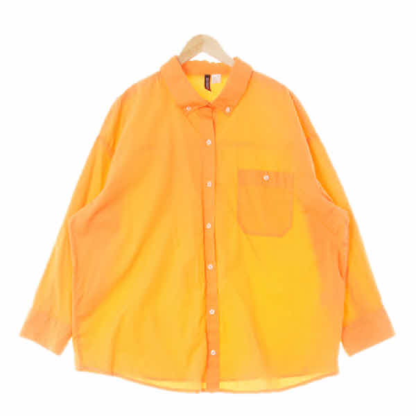 h&m 오렌지 면 원포켓박시긴팔셔츠
