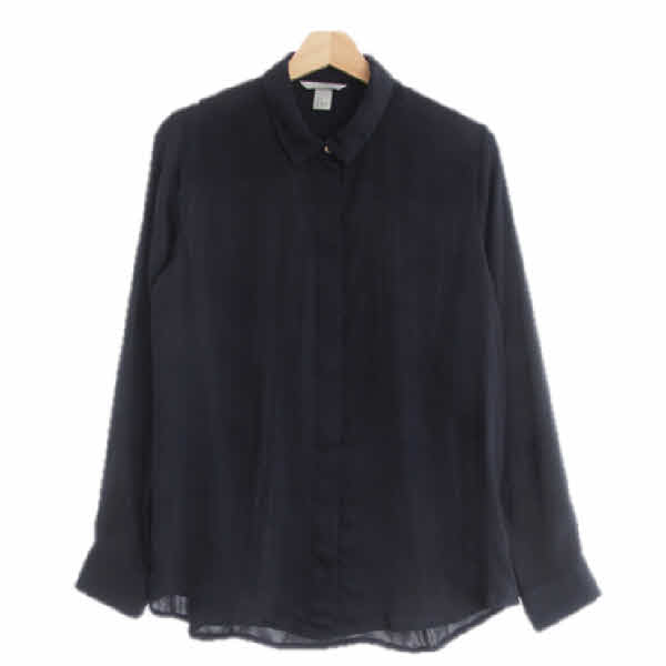 h&m 네이비 히든버튼셔츠블라우스