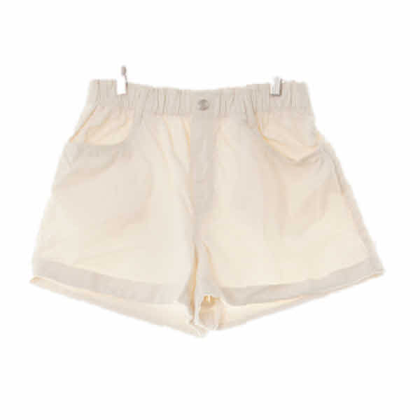 h&m 화이트 면 밴딩a라인롤업숏진