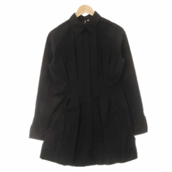 h&m 블랙 면 핀턱셔츠형미니원피스