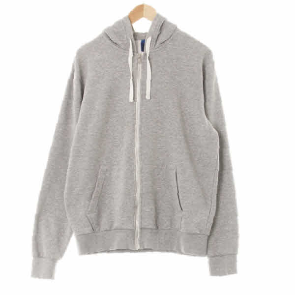 h&m 멜란지그레이 면혼방 포켓미니멀후드집업