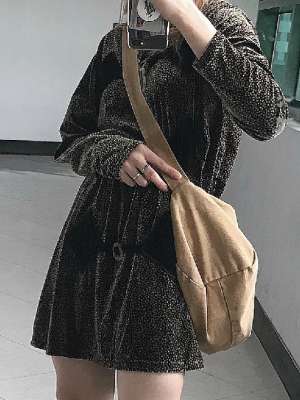 브라운 패턴 롱블라우스