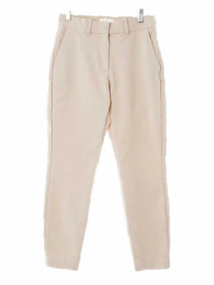 h&m 베이지 면혼방 하이웨스트슬림슬랙스 