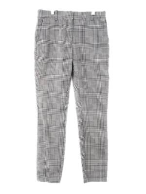 h&m 화이트블랙 체크 면혼방 스키니팬츠