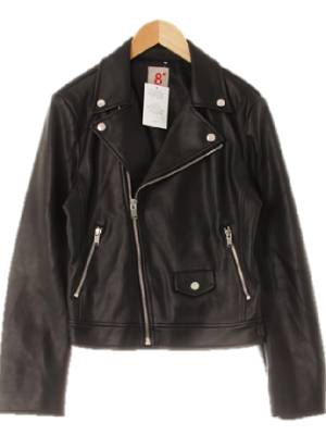 에잇세컨즈 블랙 합성피혁 라이더재킷