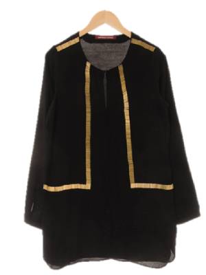 comptoirdescotonniers 블랙 스틱비즈롱블라우스