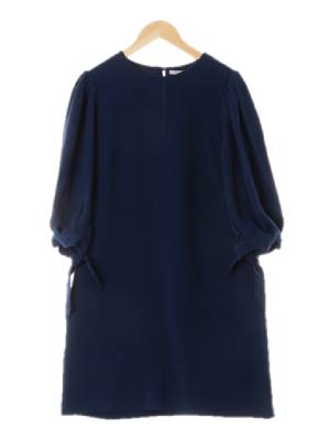 h&m 네이비 도트패턴 소매타이퍼프원피스