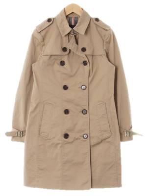 헤지스 베이지 면혼방 더블트렌치코트