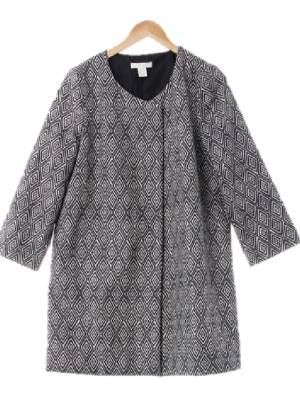 h&m 본베이지믹스 다이아몬드패턴 오픈형롱코트