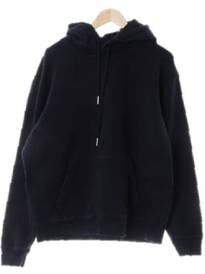 컨셉원 블랙 면혼방 베이직후드티