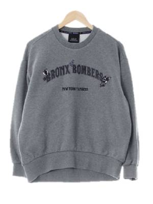 MLB 코인그레이펄블랙 프린팅 면혼방 펄레터링라운드맨투맨