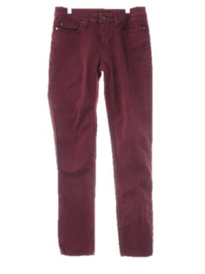 타미힐피거 버건디 면혼방 로우스키니팬츠
