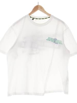 Guess 화이트 면 레터링언발반팔티