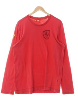 퓨마 레드 면혼방 페라리콜라보긴소매티