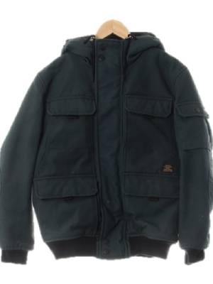 h&m 다크그린블랙 포켓후디시보리점퍼
