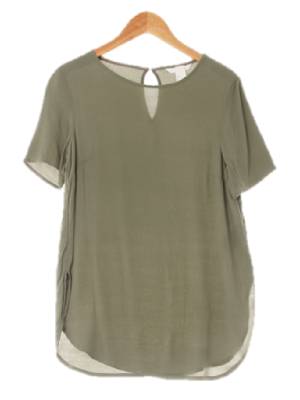 h&m 인디카키 백슬릿반소매롱블라우스
