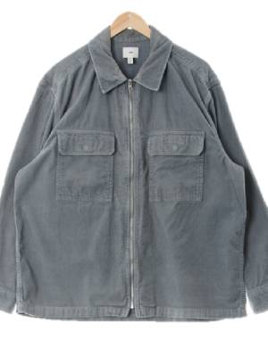 h&m 블루그레이 골덴 오버핏빅플랩포켓집업재킷