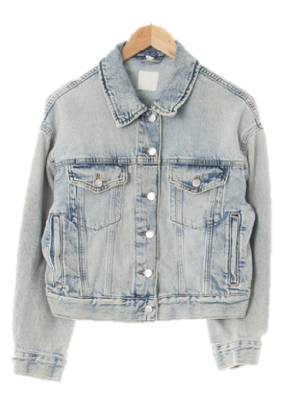 h&m 라이트빈티지인디고 데님 포켓크롭루즈핏자켓
