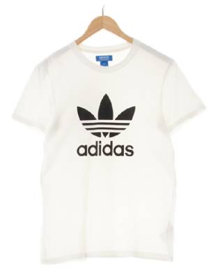 아디다스오리지널 화이트 빅로고 면 라운드반팔티