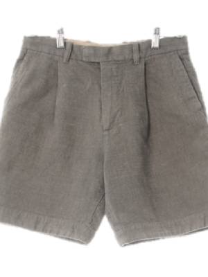 h&m 다크그레이 린넨혼방 핀턱하프슬랙스