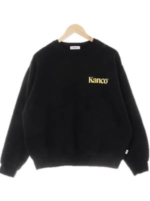 kanco 블랙 면혼방 로고맨투맨