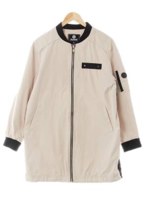 hummel 베이지 면혼방 롱바스락자켓