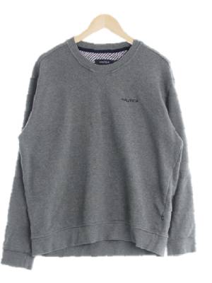 nautica 차콜 면혼방 자수로고맨투맨