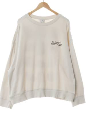 h&m 아이보리 면 레터링오버사이즈핏맨투맨