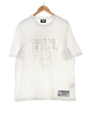 NBA 화이트 빅로고 면 라운드반팔티