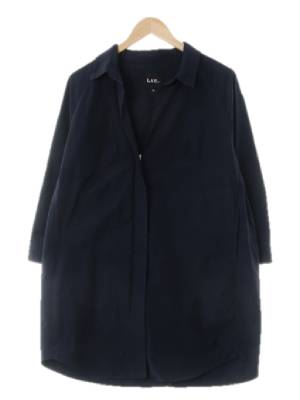 lap 네이비 트임카라집업하프코트