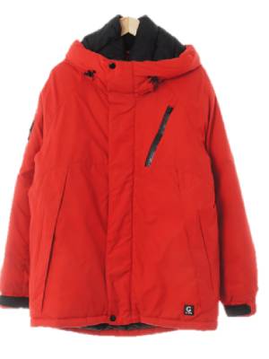 Guess 레드 덕다운 하이넥패딩점퍼