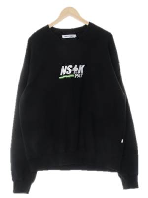 nastykick 블랙 프린팅 면 VOLT자수백레터링스웨트셔츠