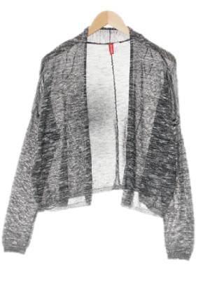 h&m 블랙 비스코스혼방 가오리오픈형크롭가디건
